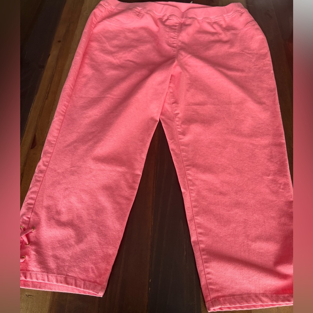 Hearts of Palm Coral Pants Size 20W NWT